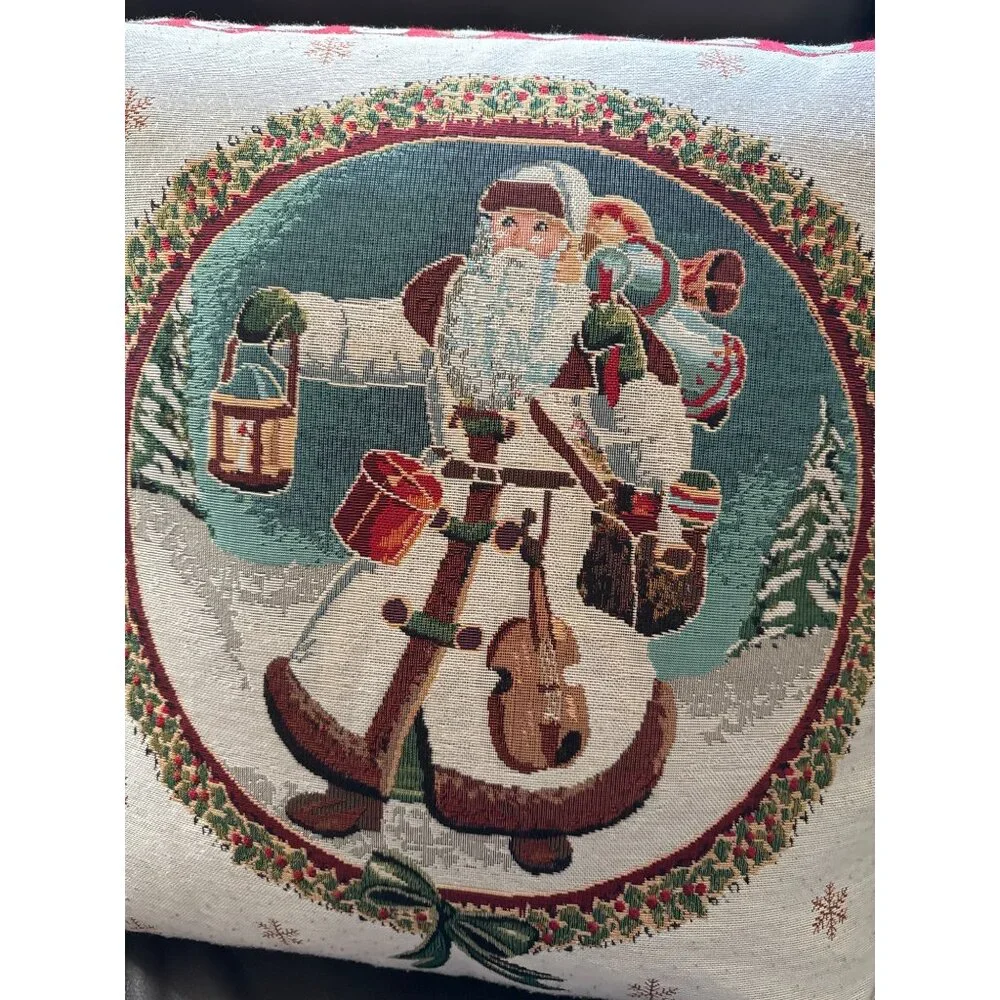 Vintage Santa Claus Decorative Feather Throw Pillow 23